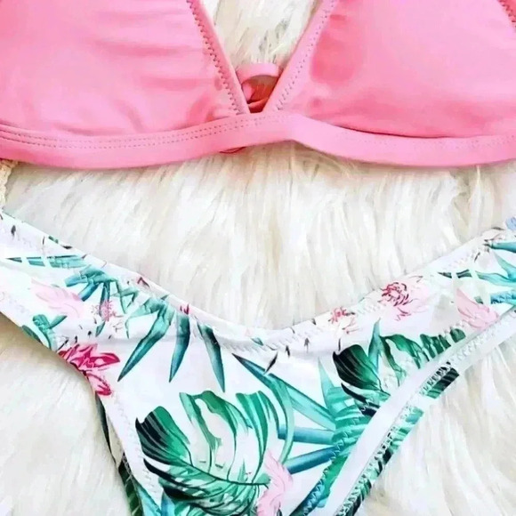 Cheeky tropical floral print pink bikini Size Small NWT - Picture 8 of 8